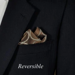 100% Silk Bronze Stitch Circles Pre-Folded Pocket Square Insert -Fashion Formal Wear Store bronze Circle4 91336.1668811767