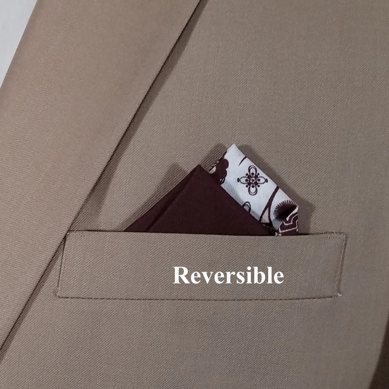 100% Cotton Pre-Folded Pocket Square Handkerchief Insert - Brown Paisley 6 100% Cotton Pre-Folded Pocket Square Handkerchief Insert - Brown Paisley - Image 4