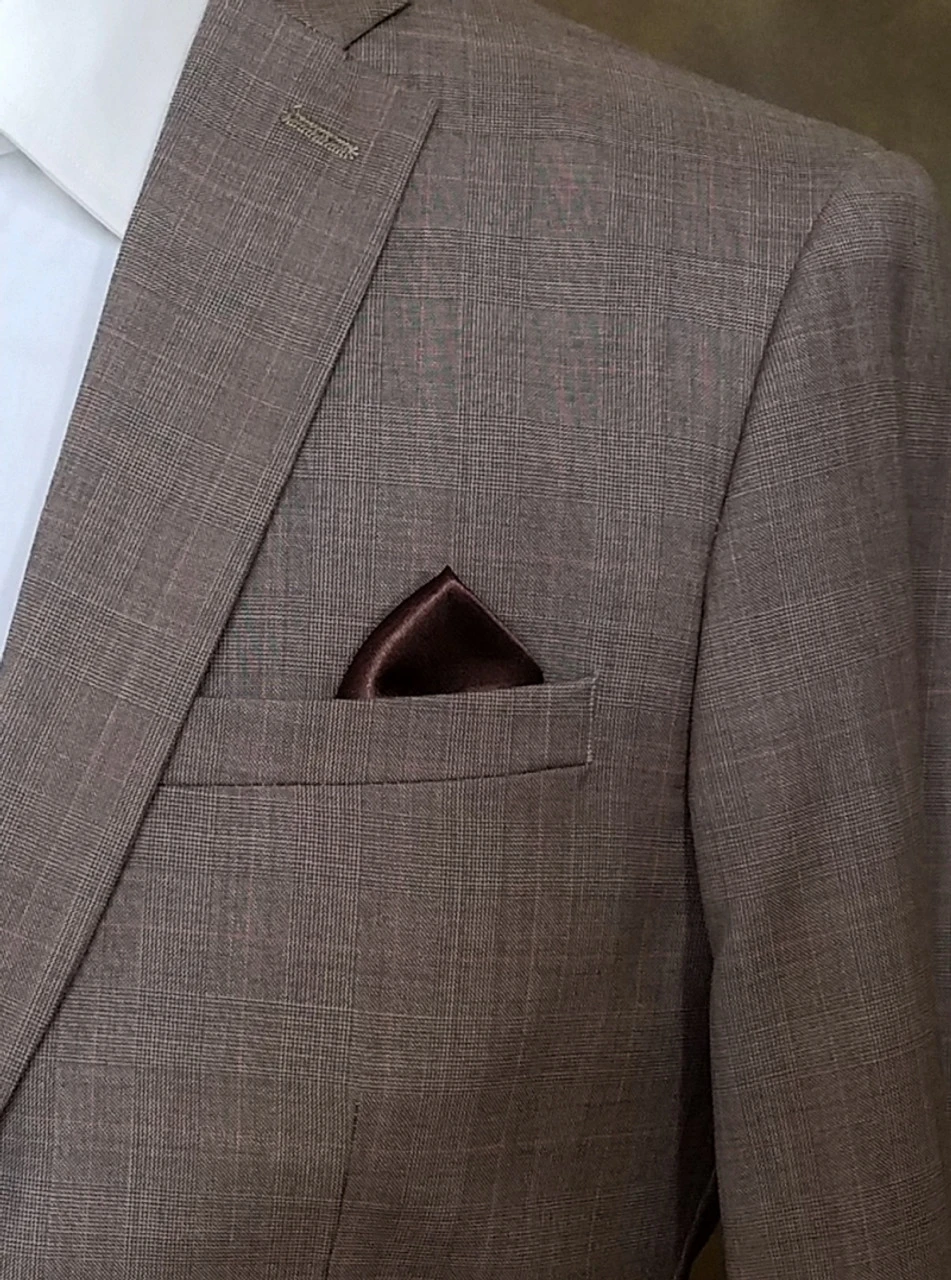 Antonio Ricci 2-in-1 Pouf Round Pocket Square - Black On Dark Brown 7 Antonio Ricci 2-in-1 Pouf Round Pocket Square - Black On Dark Brown - Image 5