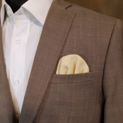 Men's Buttercream 100% Linen Pre-Folded Pocket Square Insert - Fan Design 8 Men's Buttercream 100% Linen Pre-Folded Pocket Square Insert - Fan Design -Fashion Formal Wear Store buttercream linenF 86822.1643132906