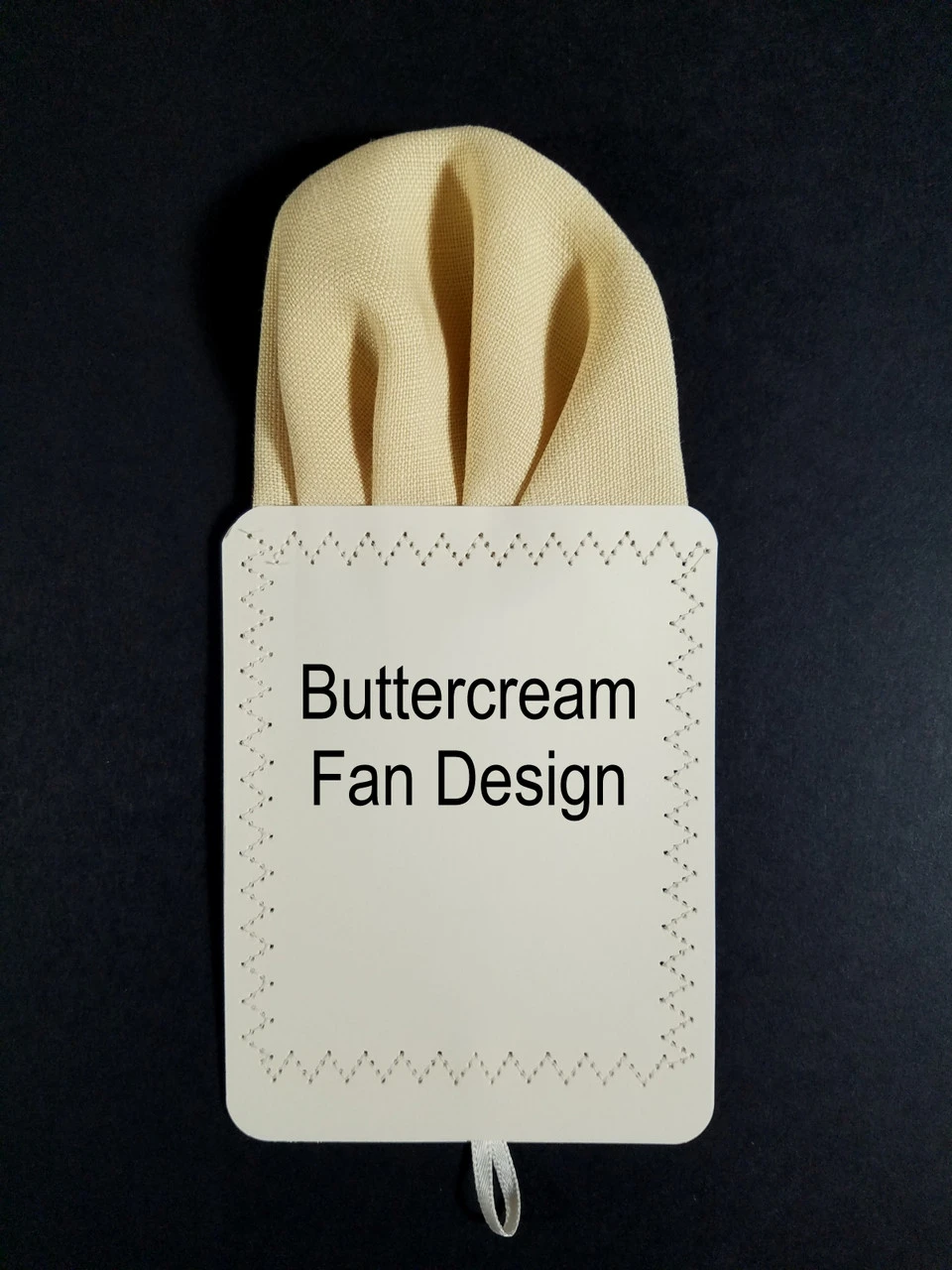 Men's Buttercream 100% Linen Pre-Folded Pocket Square Insert - Fan Design 4 Men's Buttercream 100% Linen Pre-Folded Pocket Square Insert - Fan Design - Image 2