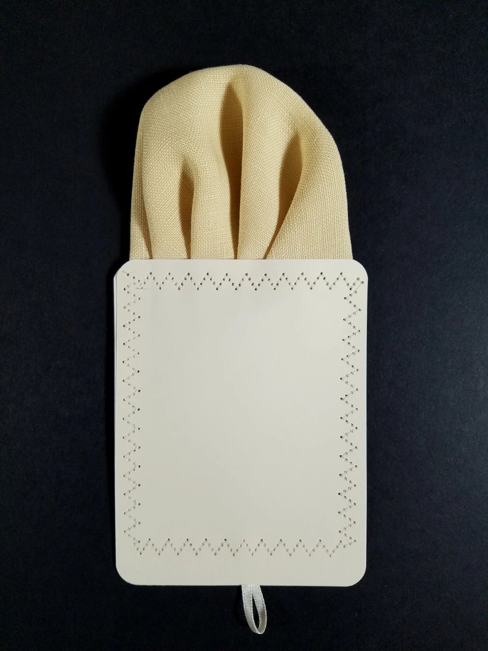 Men's Buttercream 100% Linen Pre-Folded Pocket Square Insert - Fan Design 6 Men's Buttercream 100% Linen Pre-Folded Pocket Square Insert - Fan Design - Image 4