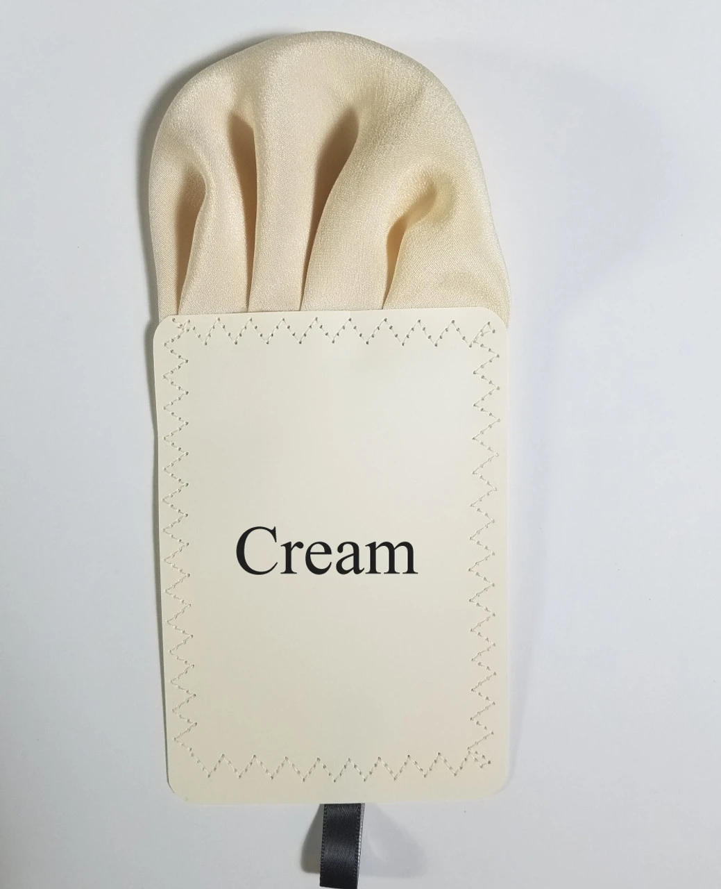 Cream 100% Silk Charmeuse Pre-Folded Pocket Square Insert 7 Cream 100% Silk Charmeuse Pre-Folded Pocket Square Insert - Image 5