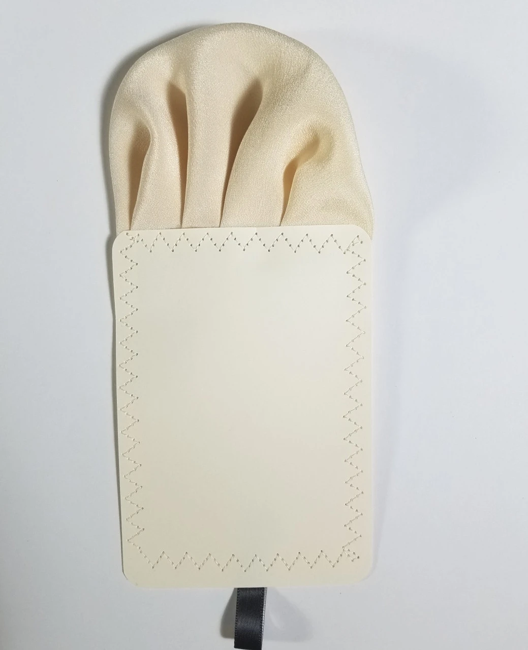Cream 100% Silk Charmeuse Pre-Folded Pocket Square Insert 6 Cream 100% Silk Charmeuse Pre-Folded Pocket Square Insert - Image 4