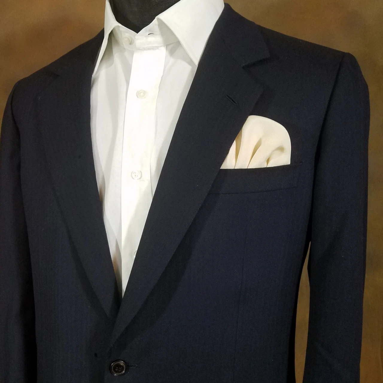 Cream 100% Silk Charmeuse Pre-Folded Pocket Square Insert 4 Cream 100% Silk Charmeuse Pre-Folded Pocket Square Insert - Image 2