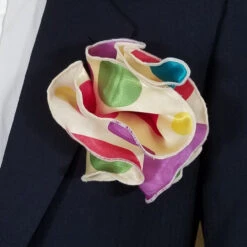 Antonio Ricci 2-in-1 Pouf Round Pocket Square - Large Polka Dots On Cream 17 Antonio Ricci 2-in-1 Pouf Round Pocket Square - Large Polka Dots On Cream -Fashion Formal Wear Store crpolkaa aa 91736.1644526167