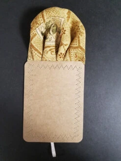 Silk Blend Pre-Folded Fan Design Pocket Square Insert - Gold & Brown -Fashion Formal Wear Store goldrayon silk 4 77242.1646153655