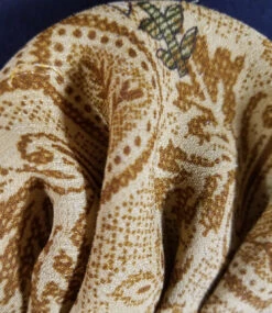 Silk Blend Pre-Folded Fan Design Pocket Square Insert - Gold & Brown -Fashion Formal Wear Store goldrayon silk 5 62815.1646153648