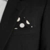 Large White Dots On Black 100% Cotton Pre-Folded Pocket Square Handkerchief Insert - 2 Point -Fashion Formal Wear Store large dot a 14196.1660248652