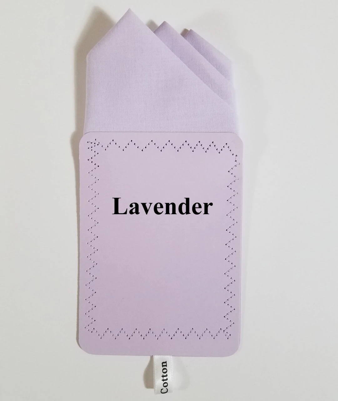 Lavender 100% Cotton Pre-Folded Pocket Square Handkerchief Insert 6 Lavender 100% Cotton Pre-Folded Pocket Square Handkerchief Insert - Image 4