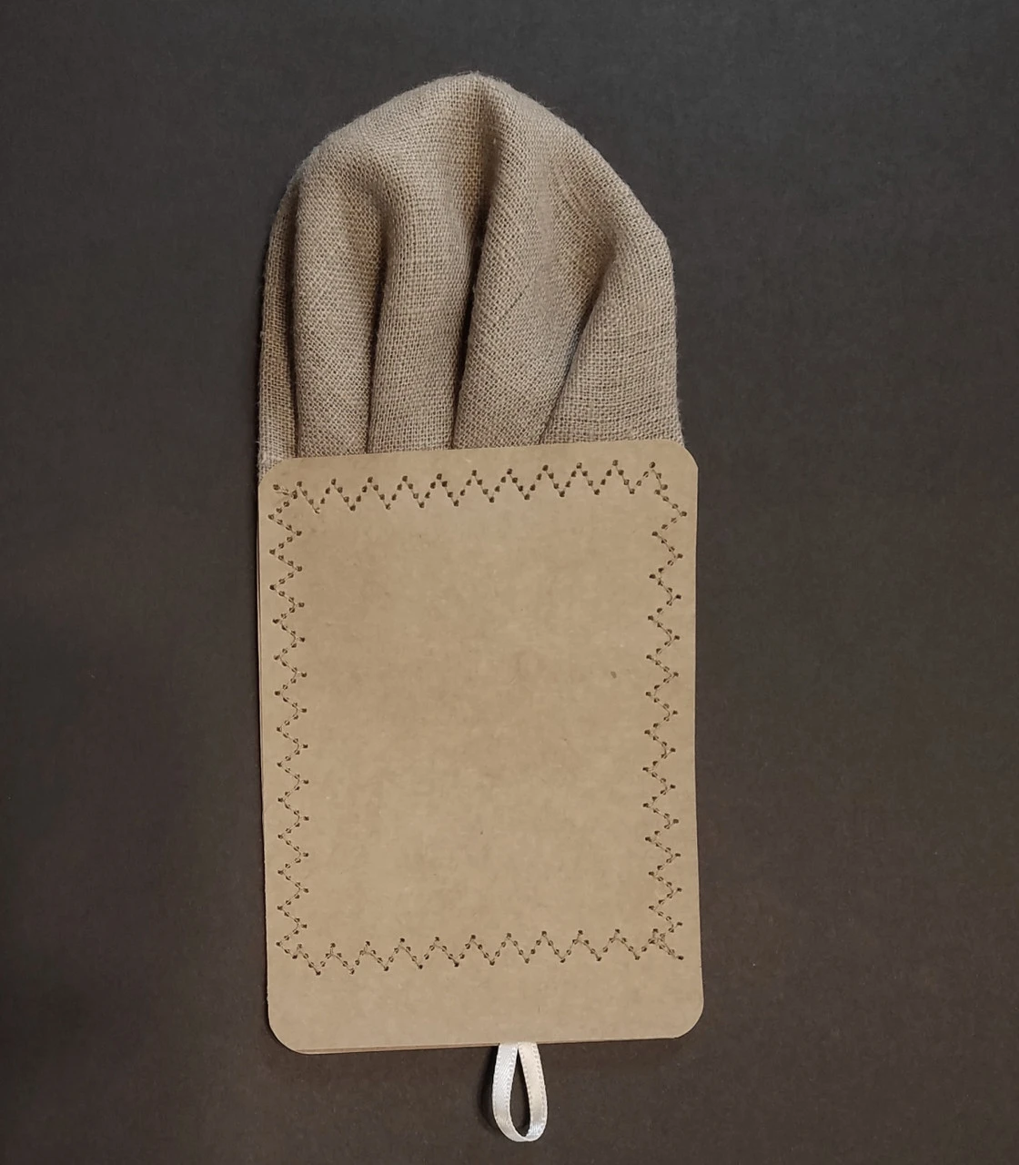 Men's Sand Tan 100% Linen Pre-Folded Pocket Square Insert - Fan Design 5 Men's Sand Tan 100% Linen Pre-Folded Pocket Square Insert - Fan Design - Image 3