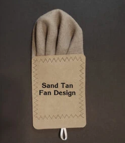 Men's Sand Tan 100% Linen Pre-Folded Pocket Square Insert - Fan Design 11 Men's Sand Tan 100% Linen Pre-Folded Pocket Square Insert - Fan Design -Fashion Formal Wear Store linen sand fan color 28905.1643399514