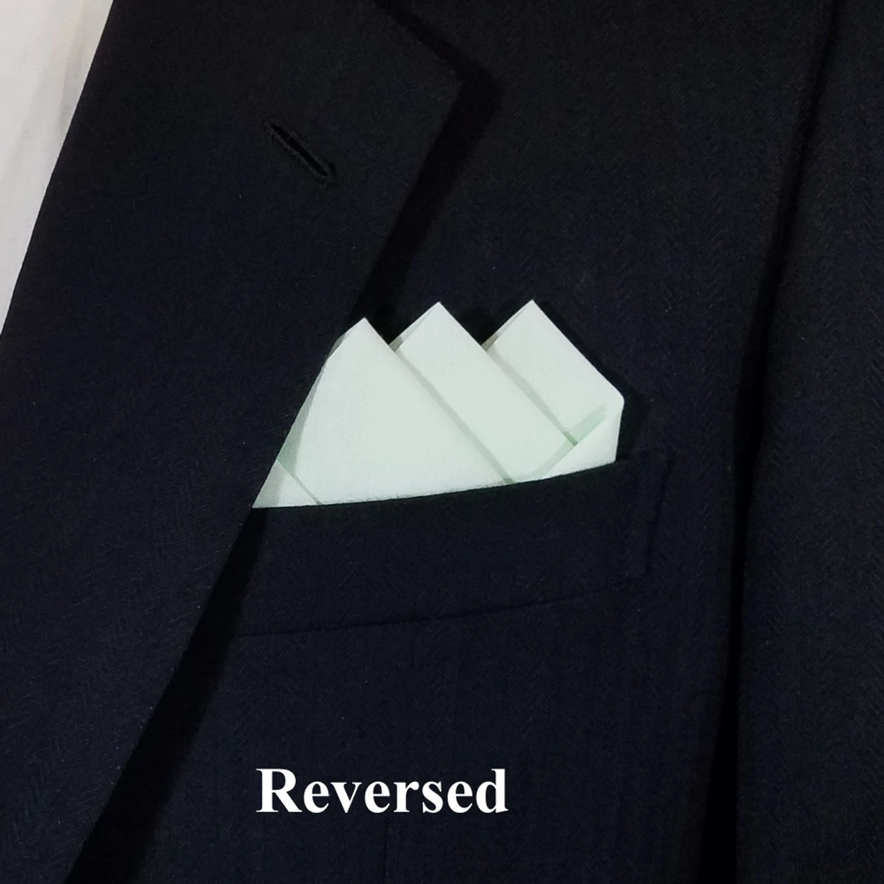 Mint Green 100% Cotton Pre-Folded Pocket Square Handkerchief Insert 5 Mint Green 100% Cotton Pre-Folded Pocket Square Handkerchief Insert - Image 3