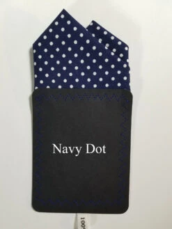 100% Cotton Pre-Folded Pocket Square Handkerchief Insert - Navy Polka Dot -Fashion Formal Wear Store navy dot ebay 32234.1683993444