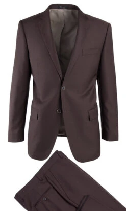 Tiglio Modern Fit Italian Wool Suit - Brown