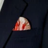 100% Silk Pre-Folded Pocket Square Insert - Pink, Melon & Olive Design -Fashion Formal Wear Store pink orange a 80213.1640904782