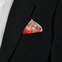 100% Silk Pre-Folded Point Design Pocket Square Insert - Pink & Melon -Fashion Formal Wear Store pink orange point2 42752.1642109451