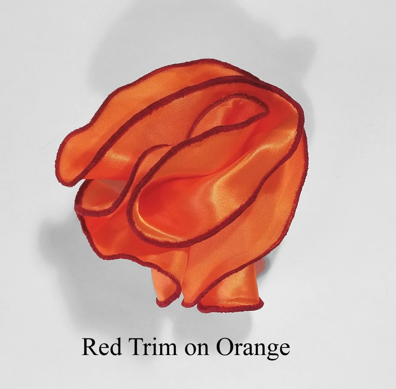 Antonio Ricci 2-in-1 Pouf Round Pocket Square - Red On Orange 6 Antonio Ricci 2-in-1 Pouf Round Pocket Square - Red On Orange - Image 4