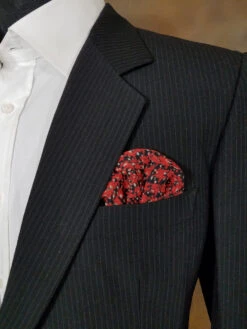 Dark Red & Black 100% Silk Pre-Folded Pocket Square Insert 9 Dark Red & Black 100% Silk Pre-Folded Pocket Square Insert -Fashion Formal Wear Store red georg 2 37280.1643134332