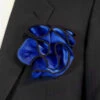 Antonio Ricci 2-in-1 Pouf Round Pocket Square - Black On Royal Blue -Fashion Formal Wear Store royal2 23606.1634929331