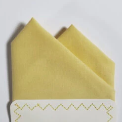 100% Cotton Pre-Folded Pocket Square Handkerchief Insert - Soft Yellow -Fashion Formal Wear Store soft yellow 4 09252.1685040505