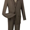 Vinci 2-Button Classic Suit With Vest - Brown - X Long -Fashion Formal Wear Store v2tr brown 74100.1581225429