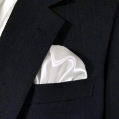 White Satin Pre-Folded Pocket Square Insert