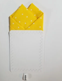 100% Cotton Pre-Folded Pocket Square Handkerchief Insert - Yellow Polka Dot -Fashion Formal Wear Store yellow dot 4 05656.1683992814