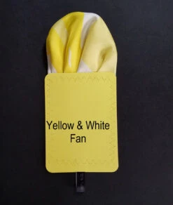 Yellow And White 100% Silk Pre-Folded Pocket Square Insert -Fashion Formal Wear Store yellow fan a 98843.1642015146