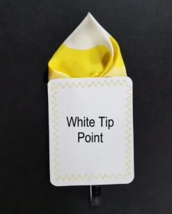 White & Yellow 100% Silk Pre-Folded Pocket Square Insert -Fashion Formal Wear Store yellow whitePoint a 86039.1642014950