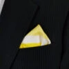 Yellow & White 100% Silk Pre-Folded Pocket Square Insert -Fashion Formal Wear Store yellow yellowPoint 2 63367.1642014822