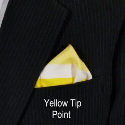 Yellow & White 100% Silk Pre-Folded Pocket Square Insert 11 Yellow & White 100% Silk Pre-Folded Pocket Square Insert -Fashion Formal Wear Store yellow yellowPoint 2a 44558.1642014807